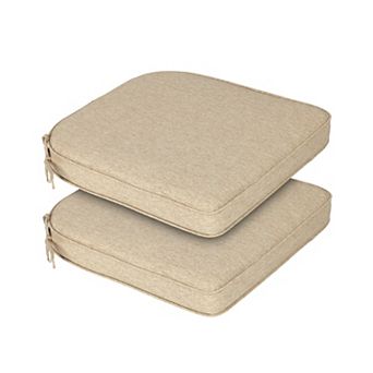Aoodor 2-Pack Solid Waterproof Outdoor Patio Seat Cushion, Dining Chair Cushions with Ties-18 x 19 in