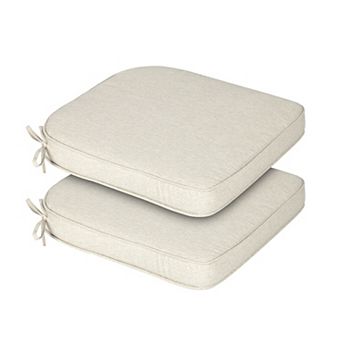 Aoodor 2-Pack Solid Waterproof Outdoor Patio Seat Cushion, Dining Chair Cushions with Ties-18 x 19 in