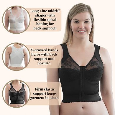 Front Closure Back Support Long Line Bra