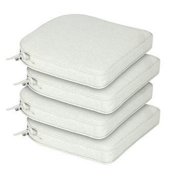 Aoodor 4-Pack Solid Waterproof Outdoor Patio Seat Cushion, Dining Chair Cushions with Ties-18 x 19 in