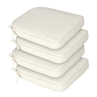 Aoodor 4-Pack Solid Waterproof Outdoor Patio Seat Cushion, Dining Chair Cushions with Ties-18 x 19 in