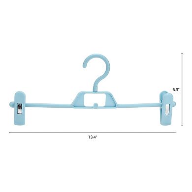10 Pack Plastic Non-Slip Hangers with Pinch Clips, Durable 360-degree Space Saving Clothes Hangers