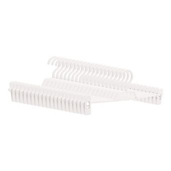 10 Pack Plastic Non-Slip Hangers with Pinch Clips, Durable 360-degree Space Saving Clothes Hangers