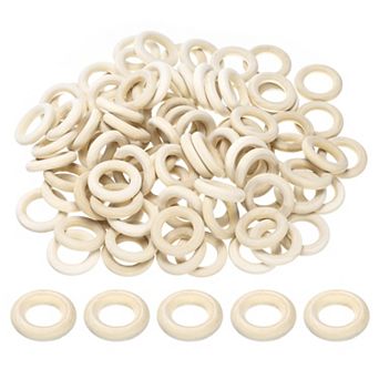 100 pc 30mm /1.2 in Natural Wood Craft Ring, Unfinished Solid Small Wooden Rings Circle