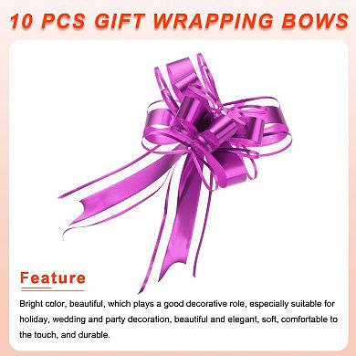 10 Pcs 8 Inch Giant Large Pull Bow Gift Wrapping Organza Bows Ribbon for Wedding Baskets