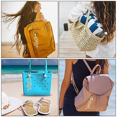 Initial Letter Keychain, Letter Charm with Crystal Diamonds Decorative Alphabet Pendants for DIY