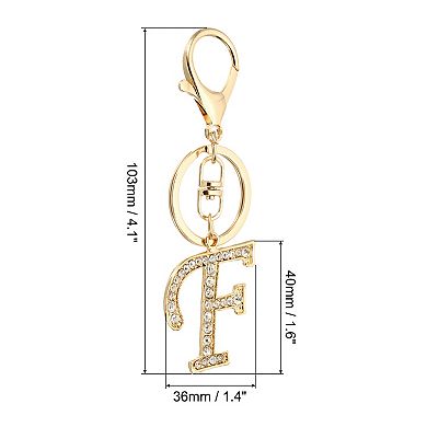 Initial Letter Keychain, Letter Charm with Crystal Diamonds Decorative Alphabet Pendants for DIY