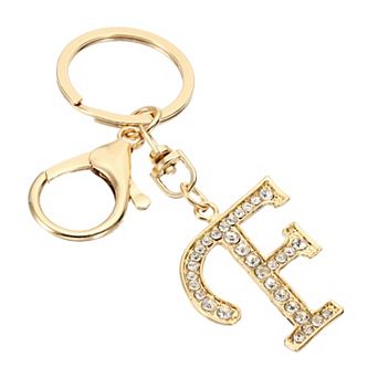 Initial Letter Keychain, Letter Charm with Crystal Diamonds Decorative Alphabet Pendants for DIY