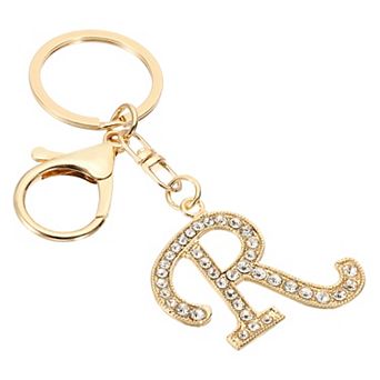 Initial Letter Keychain, Letter Charm with Crystal Diamonds Decorative Alphabet Pendants for DIY