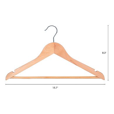 10 Pack Wood Non-Slip Hangers, Durable 360-degree Space Saving Clothes Hangers for Clothing, Closet