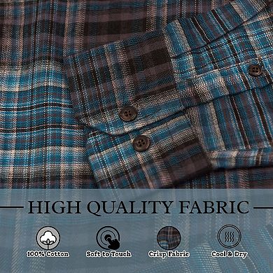 Wear Sierra Men Cotton Long Sleeve Shirts, Perfect Button Down Plaid Shirt
