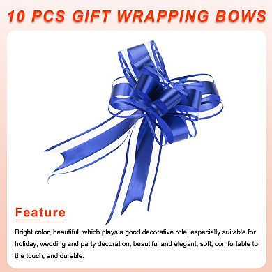 10 Pcs 6 Inch Giant Large Pull Bow Gift Wrapping Organza Bows Ribbon