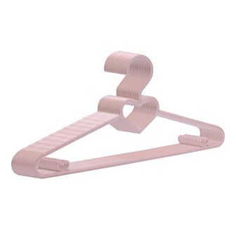 10 Pack Plastic Non-Slip Hangers with Heart Shape, Durable Space Saving Clothes Hangers for Clothing