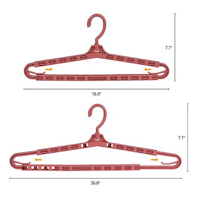 10Pcs Extra Large Hangers, Plastic Adjustable Shoulder Sturdy Clothes Hangers for Oversized Garments
