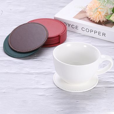 1 Set Leather Coasters for Drinks, Drink Coasters with Holder for Tabletop Protection, Home Decor