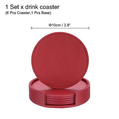 1 Set Leather Coasters for Drinks, Drink Coasters with Holder for Tabletop Protection, Home Decor