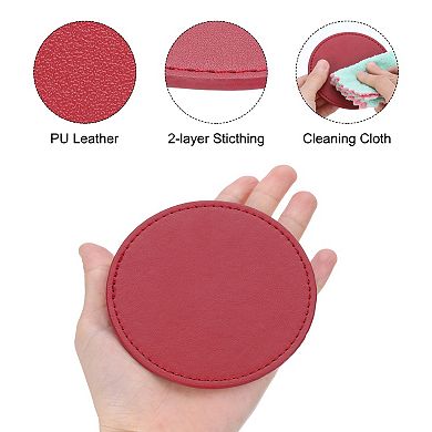 1 Set Leather Coasters for Drinks, Drink Coasters with Holder for Tabletop Protection, Home Decor