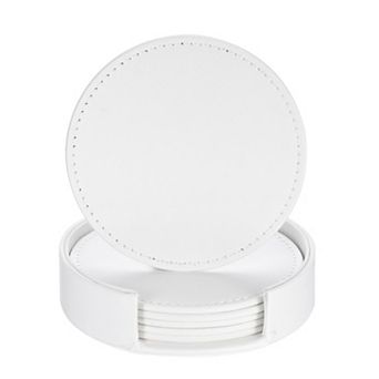 1 Set Leather Coasters for Drinks, Drink Coasters with Holder for Tabletop Protection, Home Decor