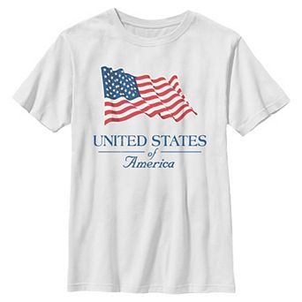 Boys 8-20 United States Of America Waving Flag Graphic Tee