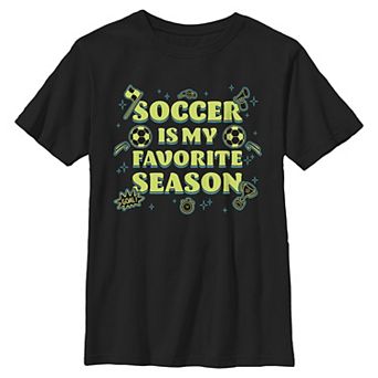 Boys 6-20 Soccer Is My Favorite Season Graphic Tee