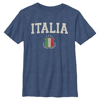 Boys 8-20 Italia Flag Crest Graphic Tee