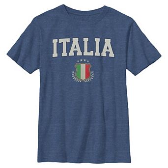 Boys 8-20 Italia Flag Crest Graphic Tee
