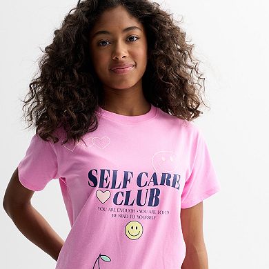 Girls 6-20 SO® Short Sleeve Oversized Graphic Tee in Regular & Plus Size