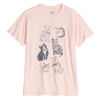 Girls 6-20 SO® Short Sleeve Oversized Graphic Tee in Regular & Plus Size