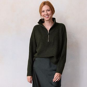 Women's LC Lauren Conrad Half Zip Pullover Sweater