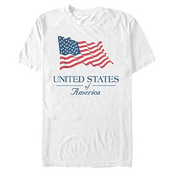 Men's United States Of American Waving Flag Graphic Tee