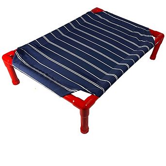 Truman + Teddy (Pinstripe) Easy-to-clean Handcrafted Elevated, Cot-Style Dog Bed