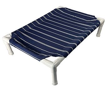 Truman + Teddy (Pinstripe) Easy-to-clean Handcrafted Elevated, Cot-Style Dog Bed