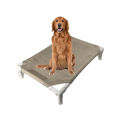 Truman + Teddy (Flax) Easy-to-clean Handcrafted Elevated, Cot-Style Dog Bed 