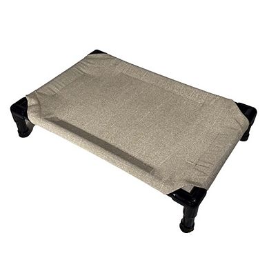 Truman + Teddy (Flax) Easy-to-clean Handcrafted Elevated, Cot-Style Dog Bed 