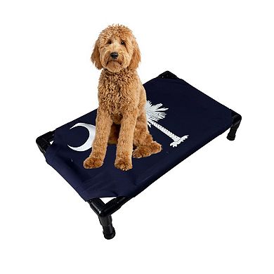 Truman + Teddy (Carolina Pride) Easy-to-clean Handcrafted Elevated, Cot-Style Dog Bed 