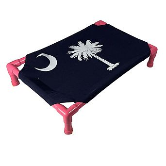 Truman + Teddy (Carolina Pride) Easy-to-clean Handcrafted Elevated, Cot-Style Dog Bed