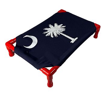 Truman + Teddy (Carolina Pride) Easy-to-clean Handcrafted Elevated, Cot-Style Dog Bed