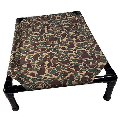 Truman + Teddy (Dreaming of Ducks) Easy-to-clean Handcrafted Elevated, Cot-Style Dog Bed 