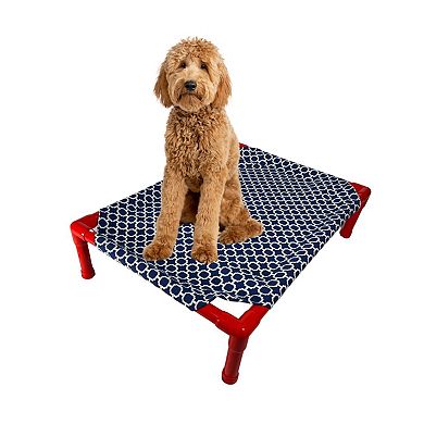 Truman + Teddy (Deep Sea) Easy-to-clean Handcrafted Elevated, Cot-Style Dog Bed 