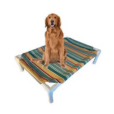 Truman + Teddy (Garden Party) Easy-to-clean Handcrafted Elevated, Cot-Style Dog Bed 