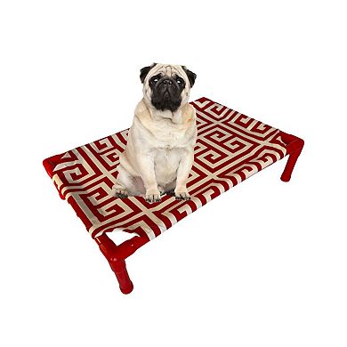 Truman + Teddy (Take Me to Greece) Easy-to-clean Handcrafted Elevated, Cot-Style Dog Bed 