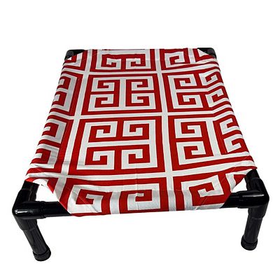 Truman + Teddy (Take Me to Greece) Easy-to-clean Handcrafted Elevated, Cot-Style Dog Bed 