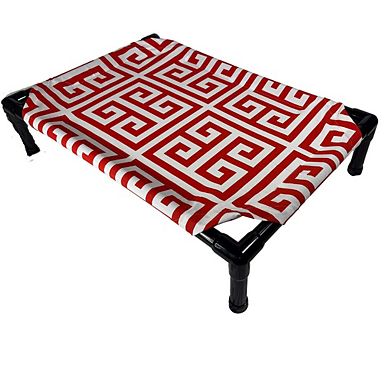 Truman + Teddy (Take Me to Greece) Easy-to-clean Handcrafted Elevated, Cot-Style Dog Bed 