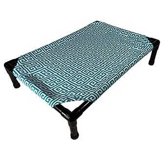 Truman + Teddy (Take Me to Greece) Easy-to-clean Handcrafted Elevated, Cot-Style Dog Bed