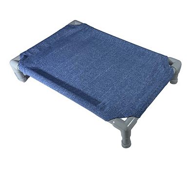Truman + Teddy (Denim Days) Easy-to-clean Handcrafted Elevated, Cot-Style Dog Bed 