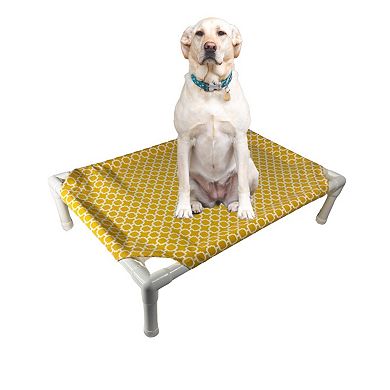 Truman + Teddy (Golden Links) Easy-to-clean Handcrafted Elevated, Cot-Style Dog Bed 