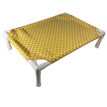 Truman + Teddy (Golden Links) Easy-to-clean Handcrafted Elevated, Cot-Style Dog Bed