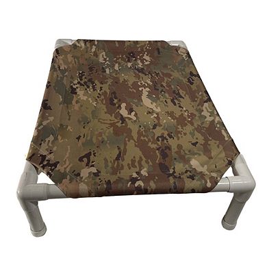 Truman + Teddy (GI Camo) Easy-to-clean Handcrafted Elevated, Cot-Style Dog Bed 