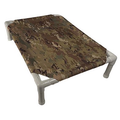 Truman + Teddy (GI Camo) Easy-to-clean Handcrafted Elevated, Cot-Style Dog Bed 