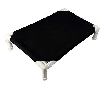 Truman + Teddy (All Black Everything) Easy-to-clean Handcrafted Elevated, Cot-Style Dog Bed